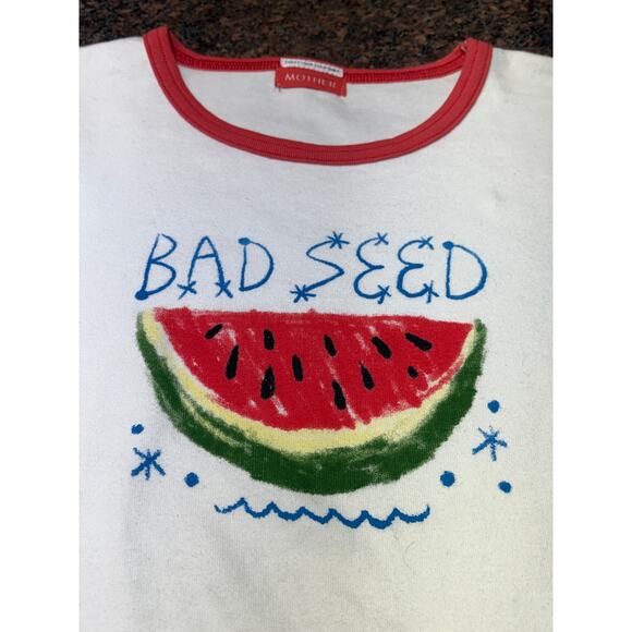 Mother The Itty Bitty Ringer Tee Watermelon "Bad Seed" Size S NWT - Picture 4 of 11